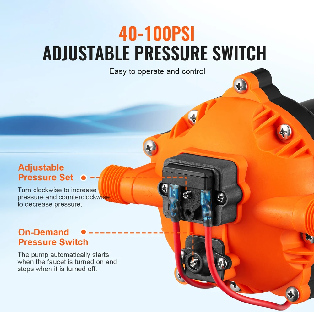 VEVOR Vandens diafragminis siurblys, 12V, 5.5 GPM, 70 PSI