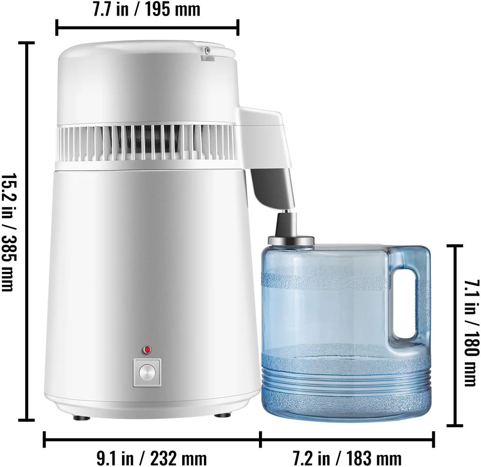 VEVOR 4 l vandens distiliatorius 1,3 l/h 220V