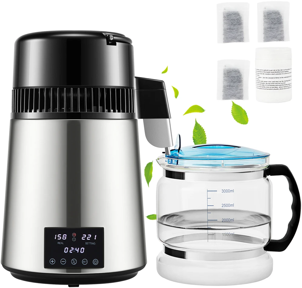VEVOR Vandens distiliatorius VVR VD2 1.5L/H Sidabrinis