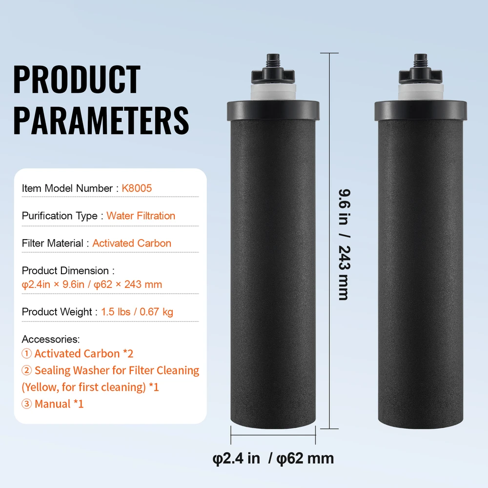 VEVOR Vandens filtrų pakeitimai, aktyvuota anglis