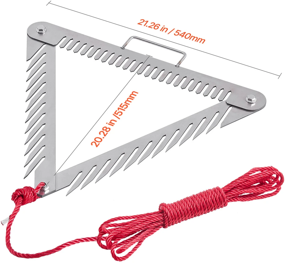 VEVOR 60 cm trikampis vandens žolių grėblys
