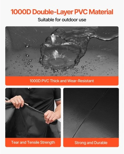 VEVOR Nešiojama vandens talpykla 200 l, sulankstoma PVC vandens bakas, juoda vandens saugykla, rezervuaras