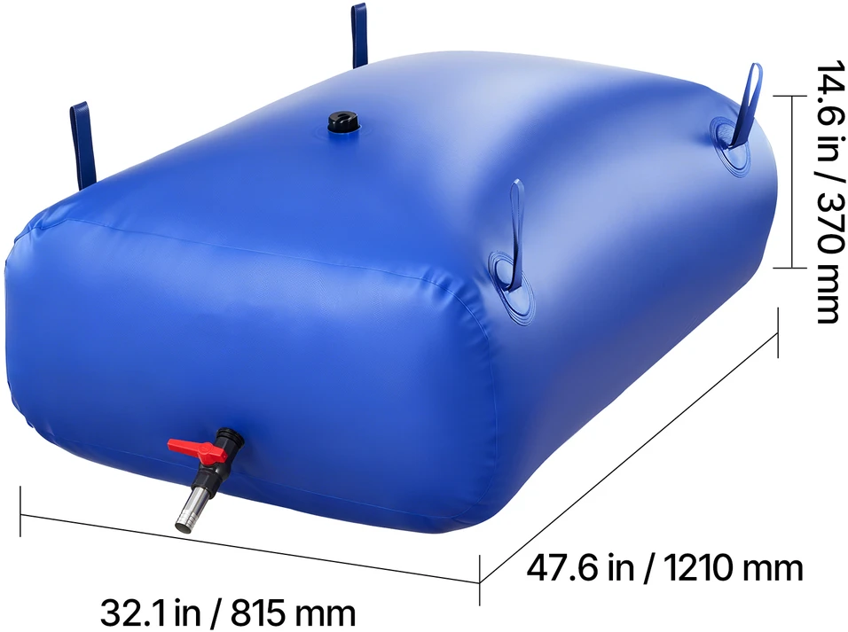 Vevor Vandens saugojimo talpa 121x81.5x37 cm mėlyna PVC sulankstoma