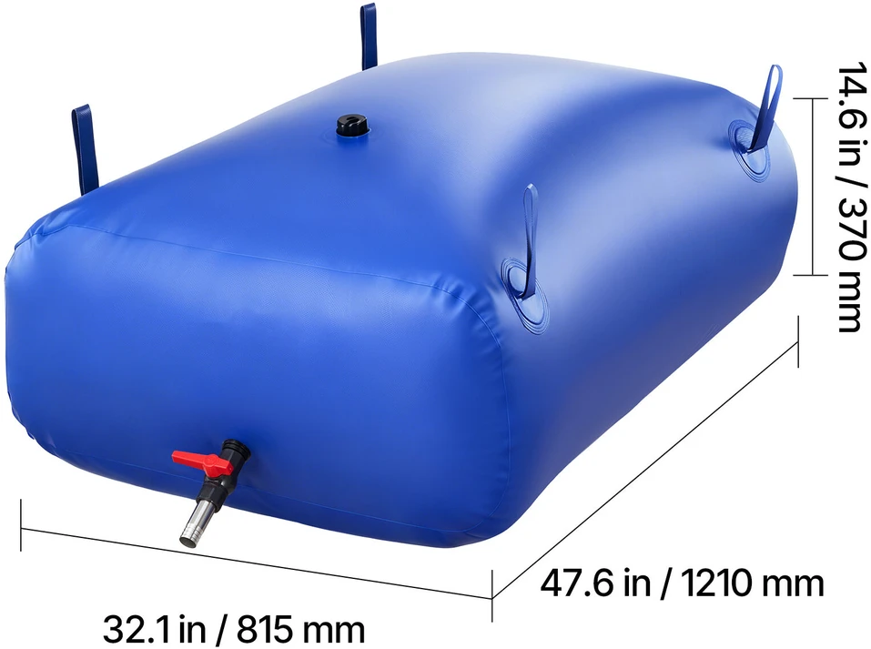 Vevor Vandens saugojimo talpa 121x81.5x37 cm mėlyna PVC sulankstoma