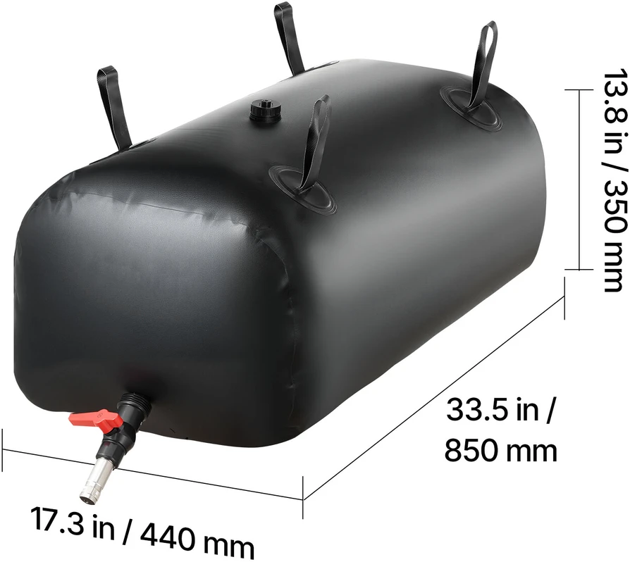 Vevor Vandens saugojimo talpa 85x44x35 cm juoda PVC sulankstoma