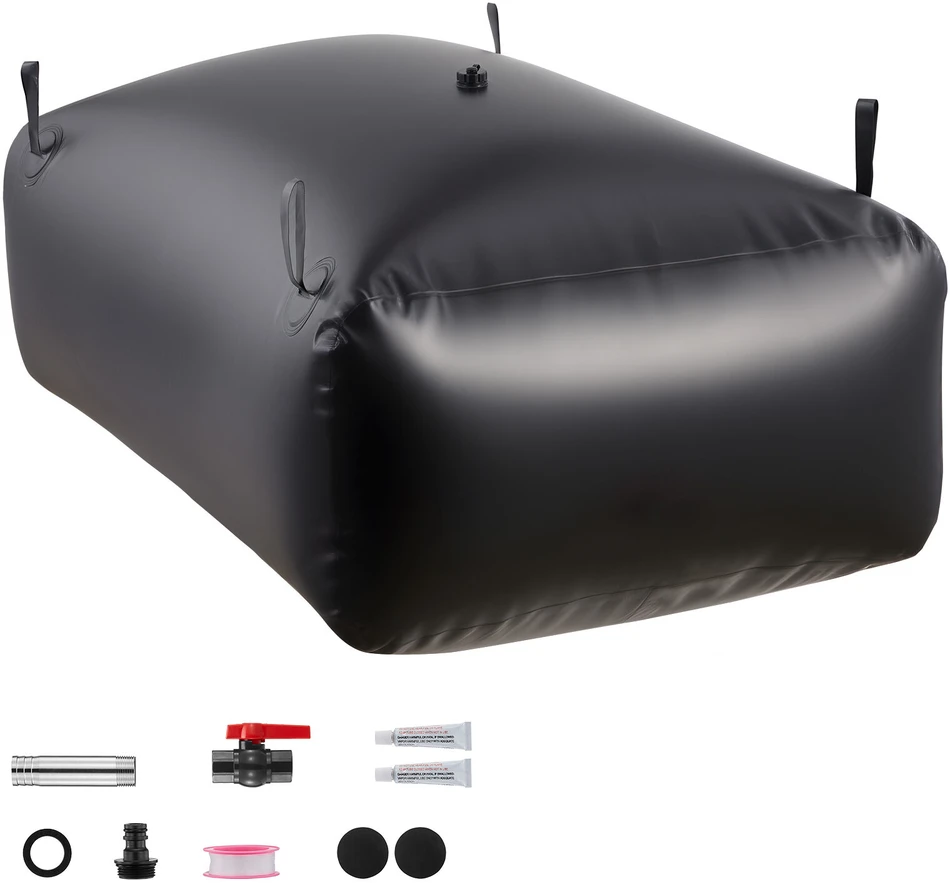 Vevor Vandens saugojimo talpykla 200x101x51 cm juoda PVC sulankstoma