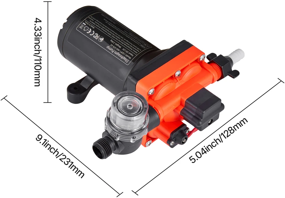 VEVOR vandens siurblys RV, 12V DC, 22,7 l/min