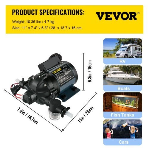VEVOR 12V vandens siurblys, jachtoms ir RV