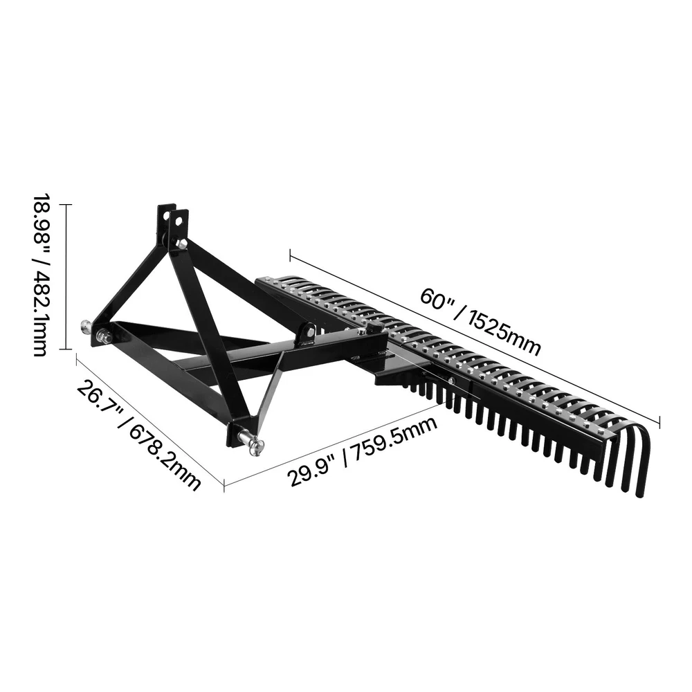 VEVOR Traktoriaus velkamas vejasravis 152,5 cm