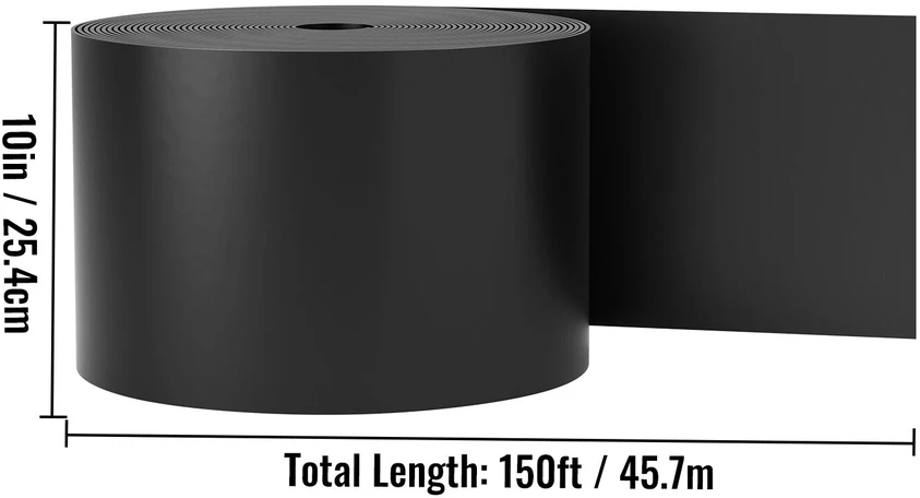 VEVOR Juoda lanksti vejos kraštinė, 25 cm, 45 m
