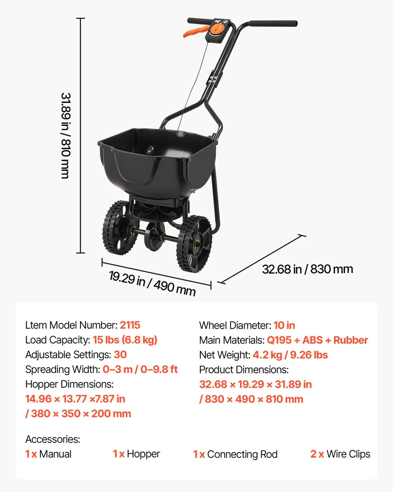 VEVOR Universalus rankinis barstytuvas TB1 (6,8kg)