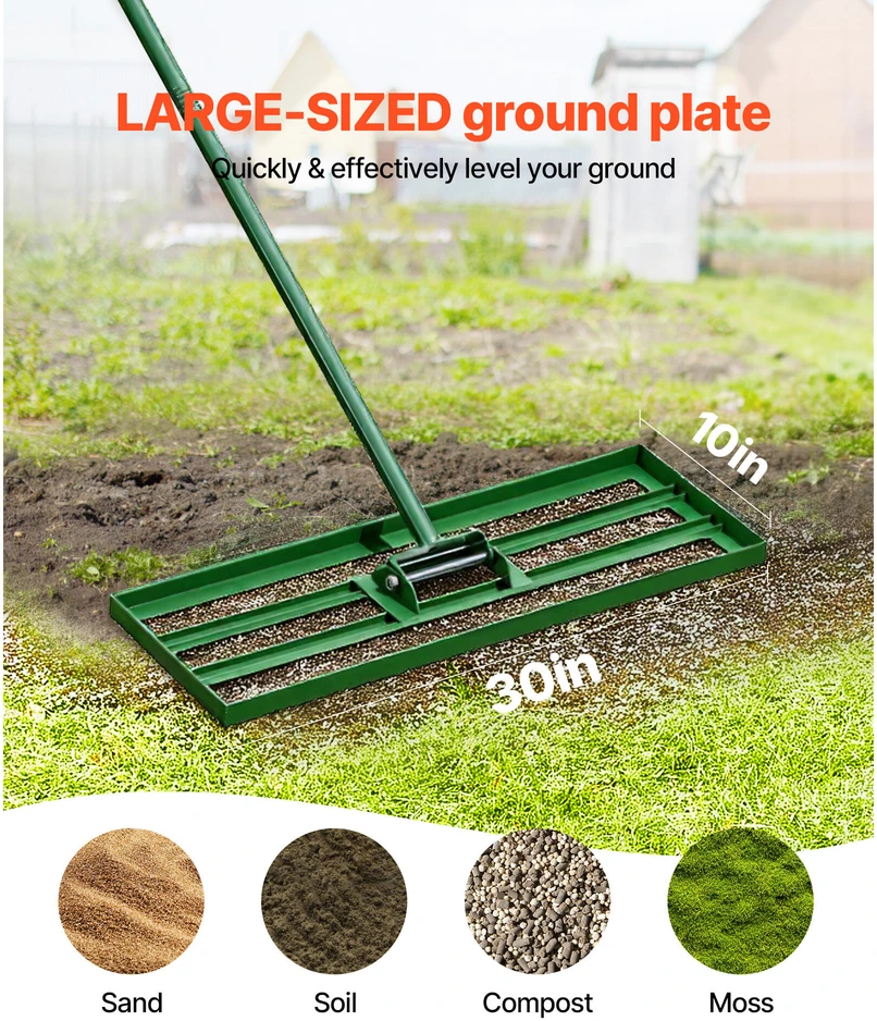 VEVOR Vejos lyginimo grėblys su 198 cm kotu