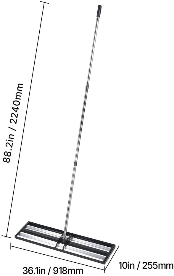 VEVOR Vejos lygintuvas su ratukais ir ilga rankena 25.4 x 91.4 cm