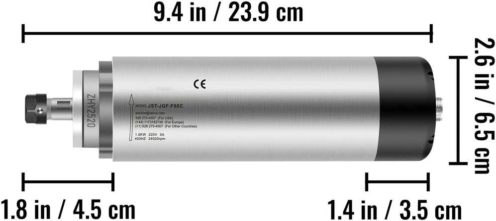 VEVOR 1,5 kW oro aušinamas velenas CNC frezavimo staklėms