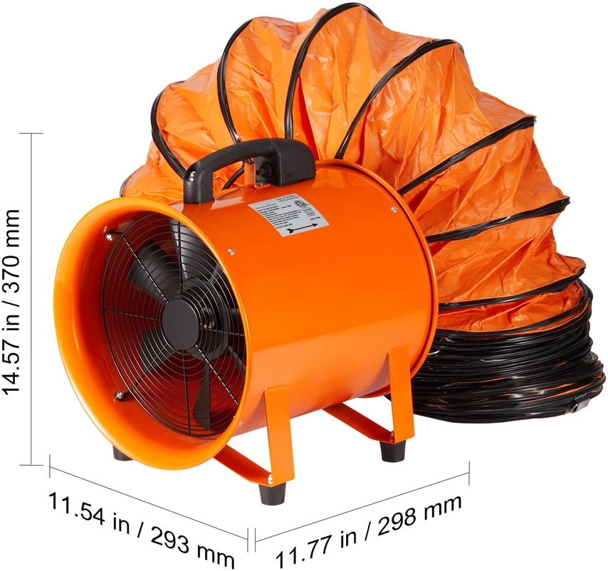 VEVOR 254 mm ištraukimo ventiliatorius su lanksčia žarna