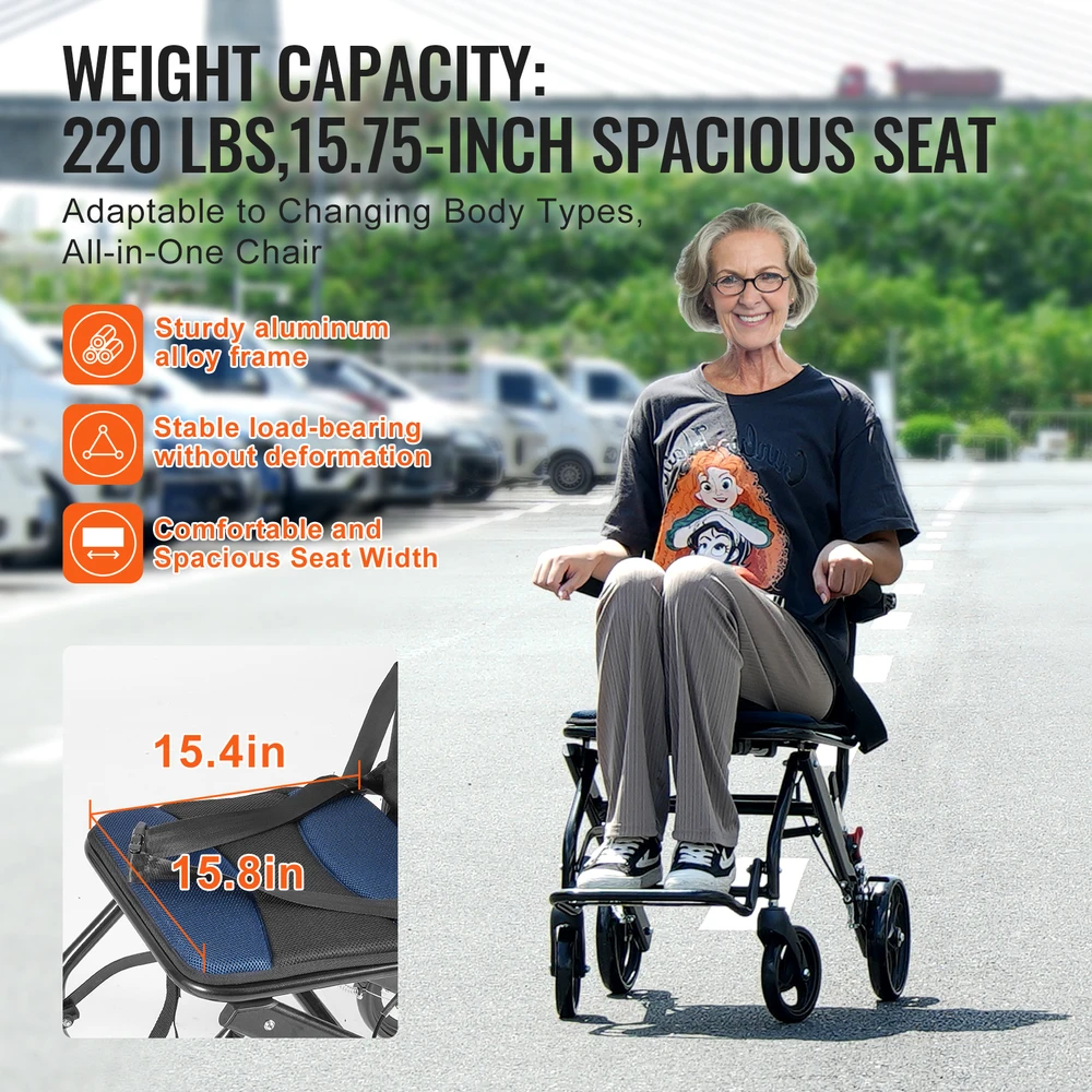 VEVOR Aliuminis sulankstomas transportinis vežimėlis