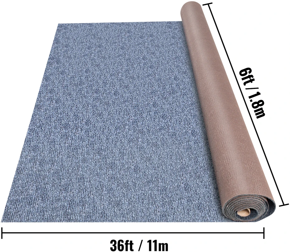 VEVOR Vidaus ir lauko kilimas 1,8x11m su guminiu pagrindu