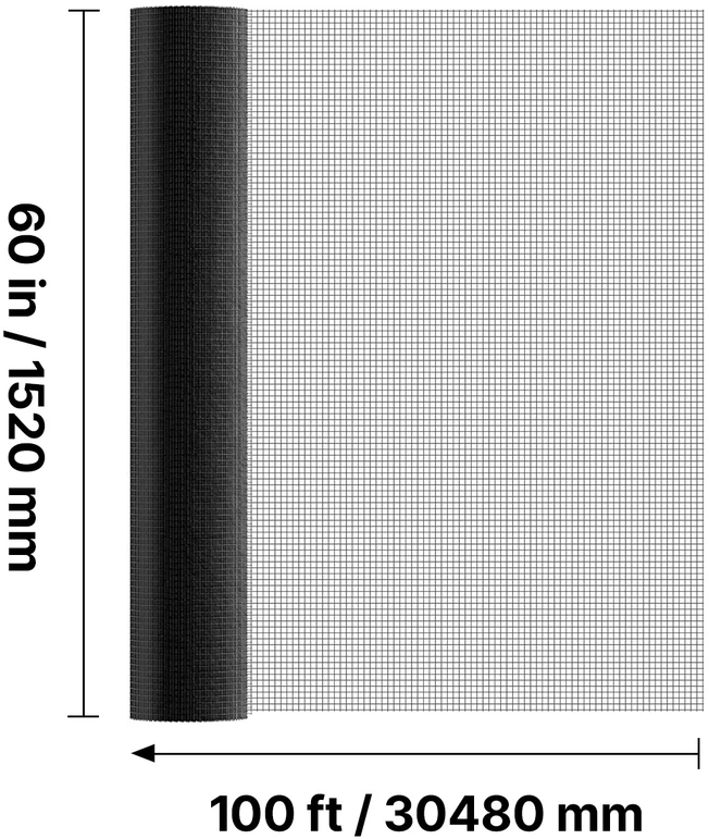 VEVOR Cinkuotas tinklas paukščiams 152cm x 30.4m