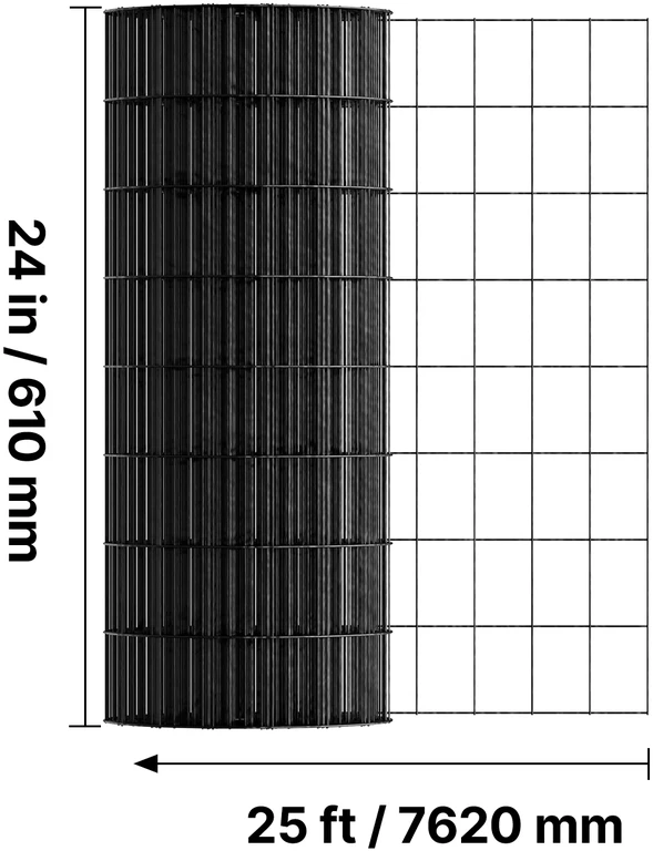 VEVOR Tinklinė tvora 61 cm x 7.62 m, 16 gaujo cinkuota viela
