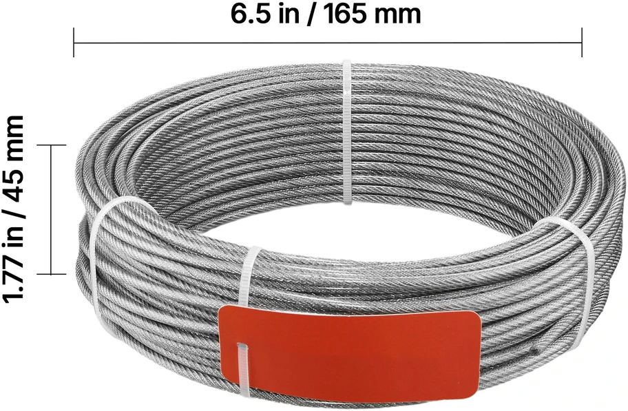 VEVOR 3,2 mm plieninio lyno rinkinys, 30,5 m