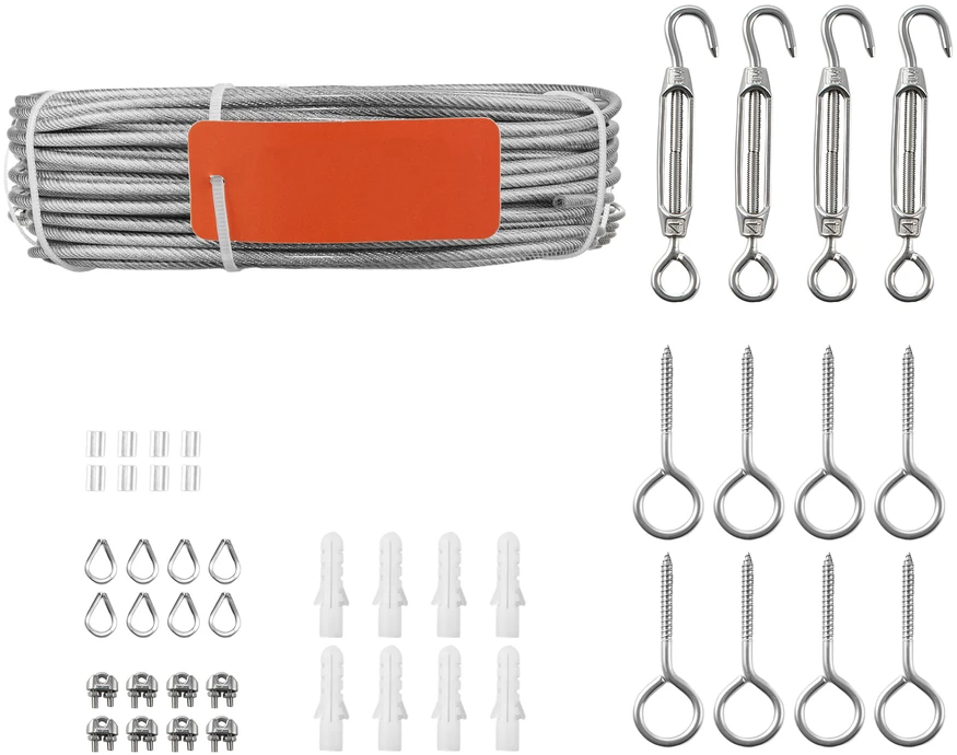 VEVOR 3,2 mm plieninio lyno rinkinys, 30,5 m