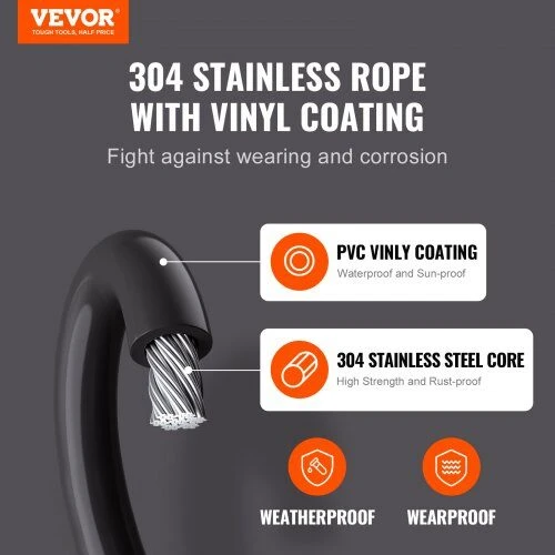VEVOR Plieno trosas 2,38 mm, 50,3 m ilgio