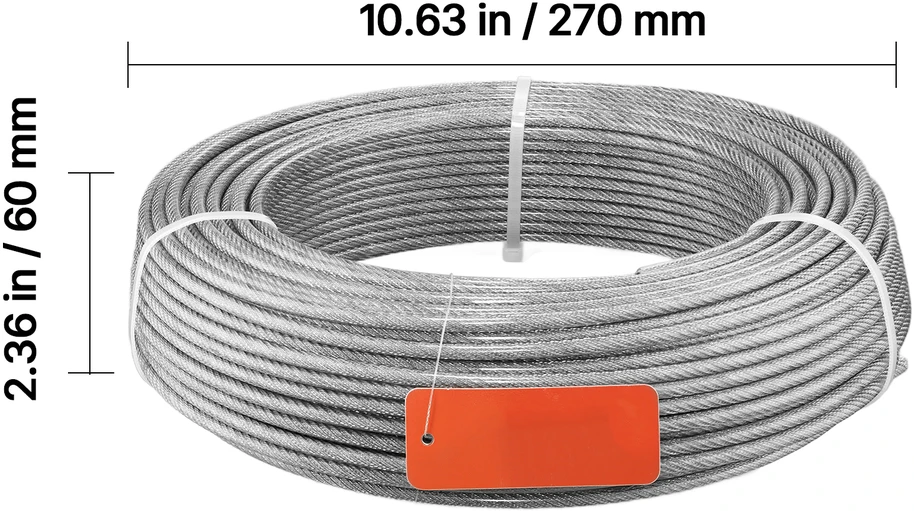 VEVOR 4,76 mm nerūdijančio plieno lynų rinkinys