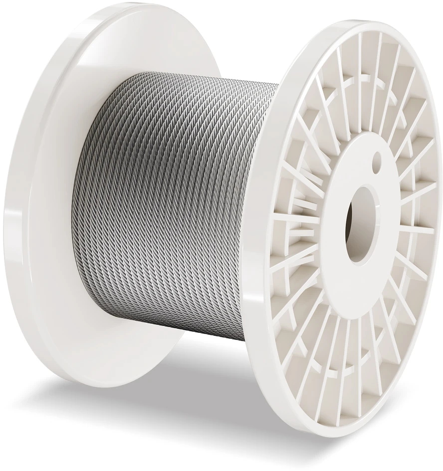 VEVOR 3,18 mm nerūdijančio plieno trosas 30,5 m (7x7)