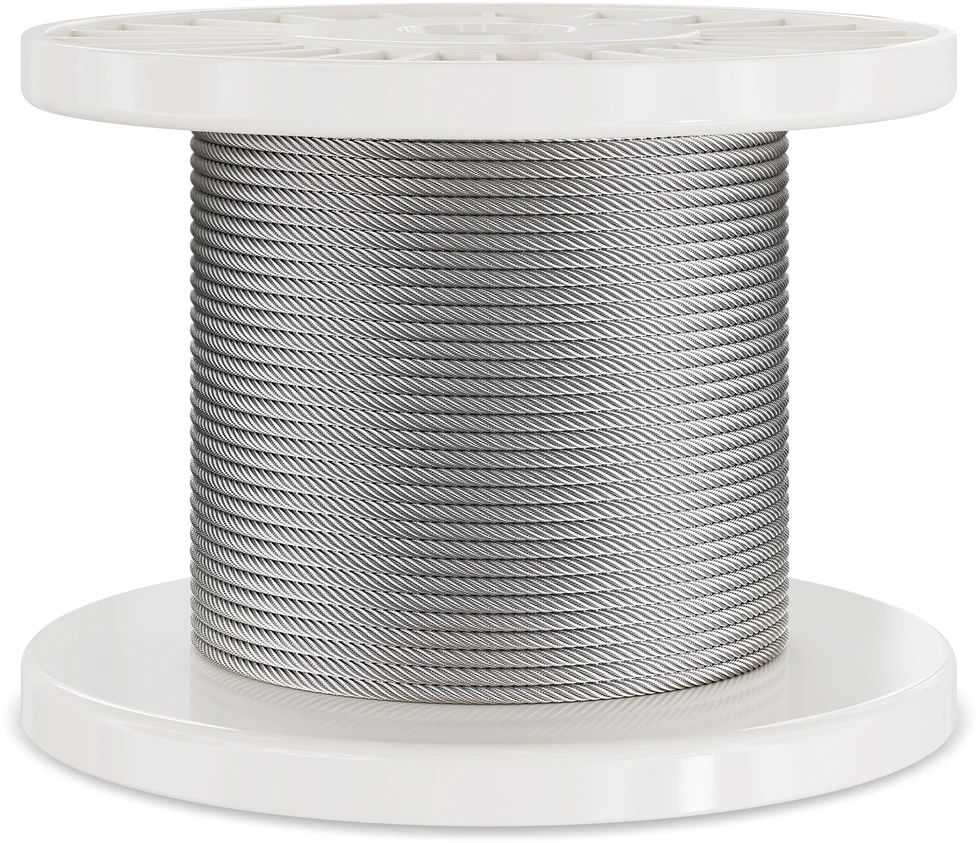 VEVOR 3,18 mm nerūdijančio plieno trosas 30,5 m (7x7)