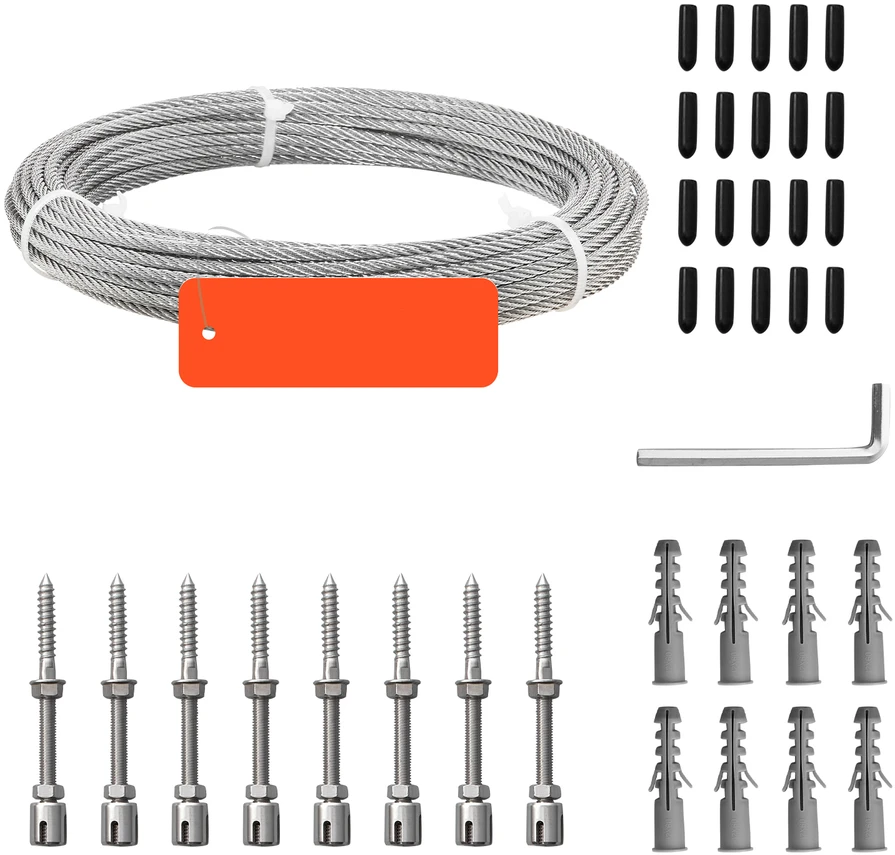 VEVOR 3.2 mm nerūdijančio plieno trosas
