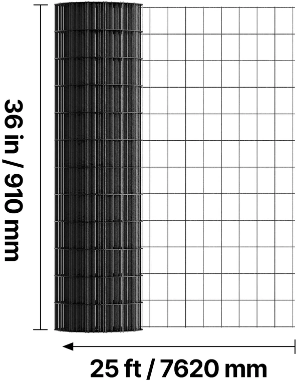 VEVOR Tinklo audinys 91 cm x 7.62 m, 5 x 7.6 cm akys