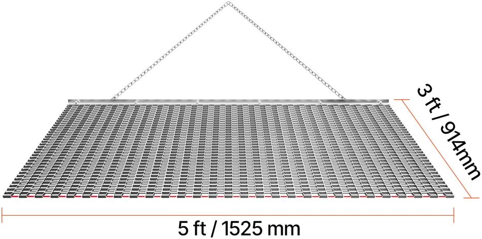 VEVOR Vilkimo akėčios, 1.5x0.9 m, grandininės užkabinimo akėčios