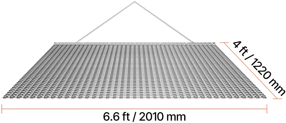 VEVOR Grandiklis laukai, 2 x 1.2 m, grandininis grėblys
