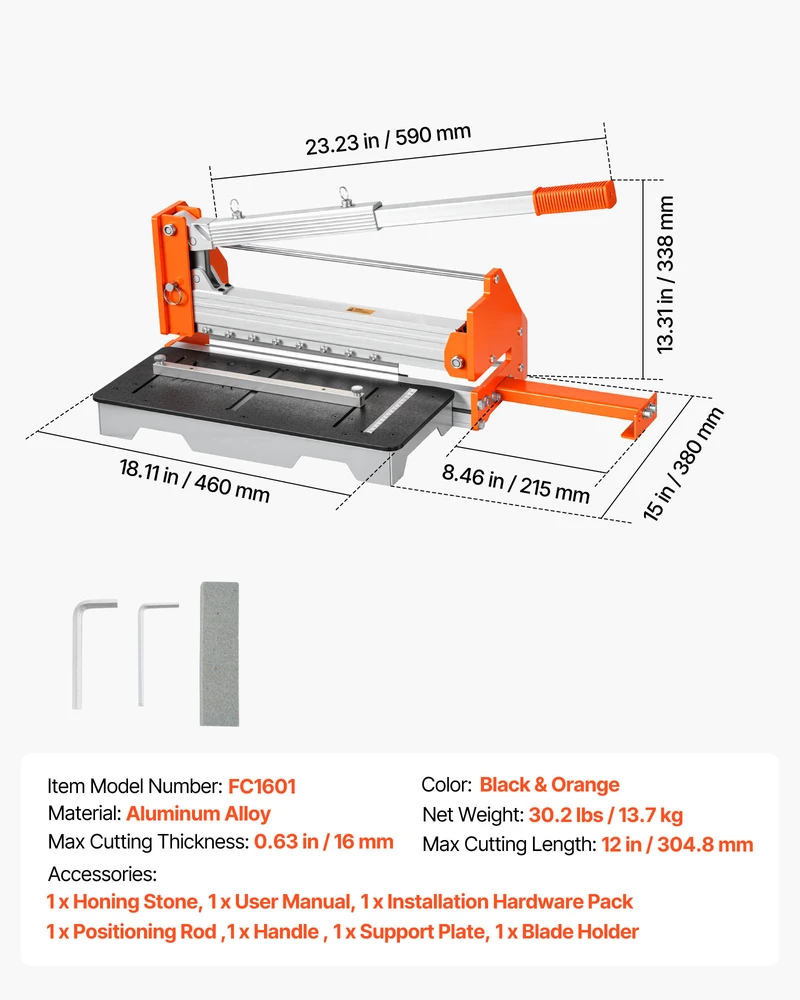 VEVOR Vinilo grindų pjaustyklė, 16mm laminatas