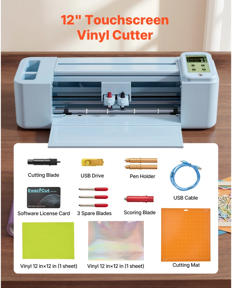 VEVOR Vinilo pjaustymo įrenginys, 305 mm su jutikliniu ekranu