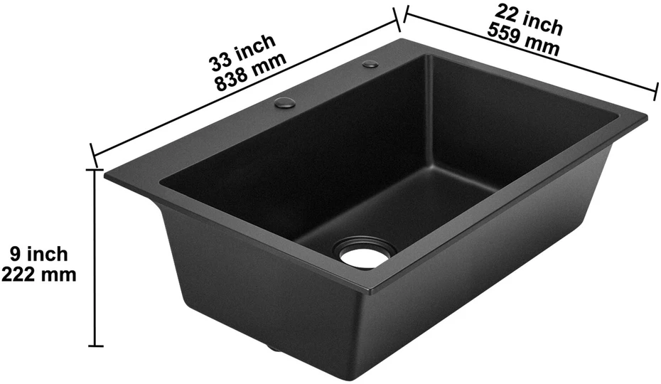 VEVOR 84 cm virtuvės kriauklė iš granito