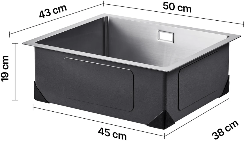 VEVOR 50 cm virtuvės plautuvė iš nerūdijančio plieno