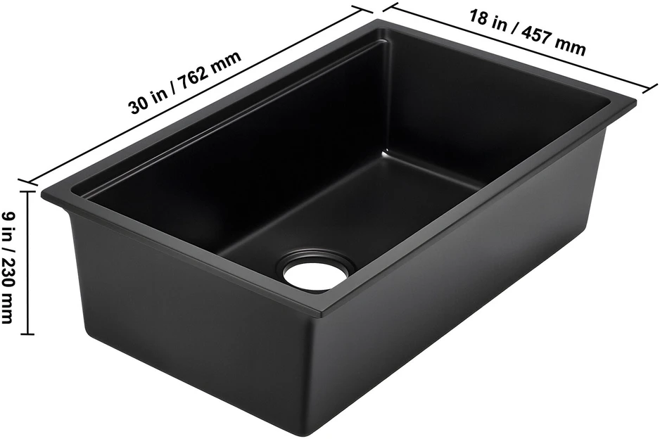 VEVOR 76 cm granito virtuvės plautuvė RV barui