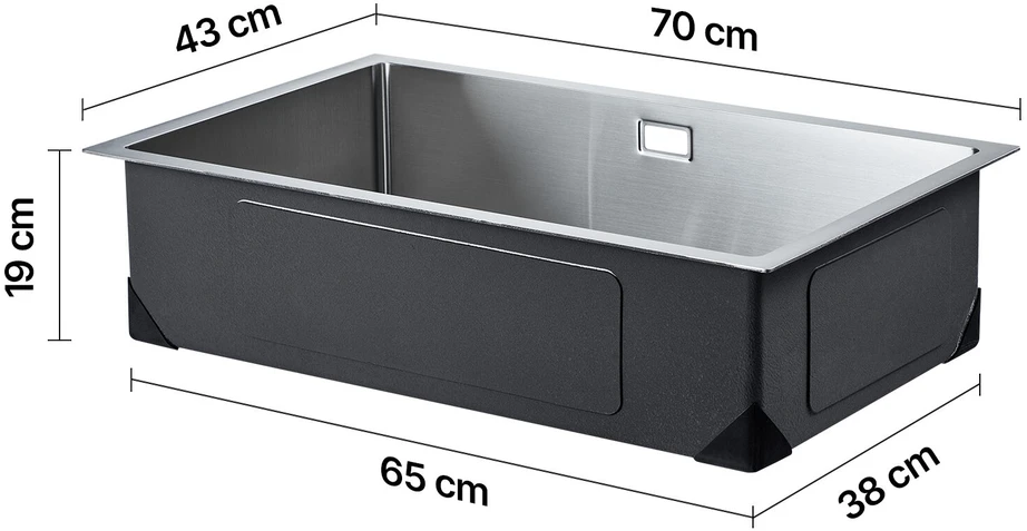 VEVOR 70 cm virtuvės plautuvė iš nerūdijančio plieno