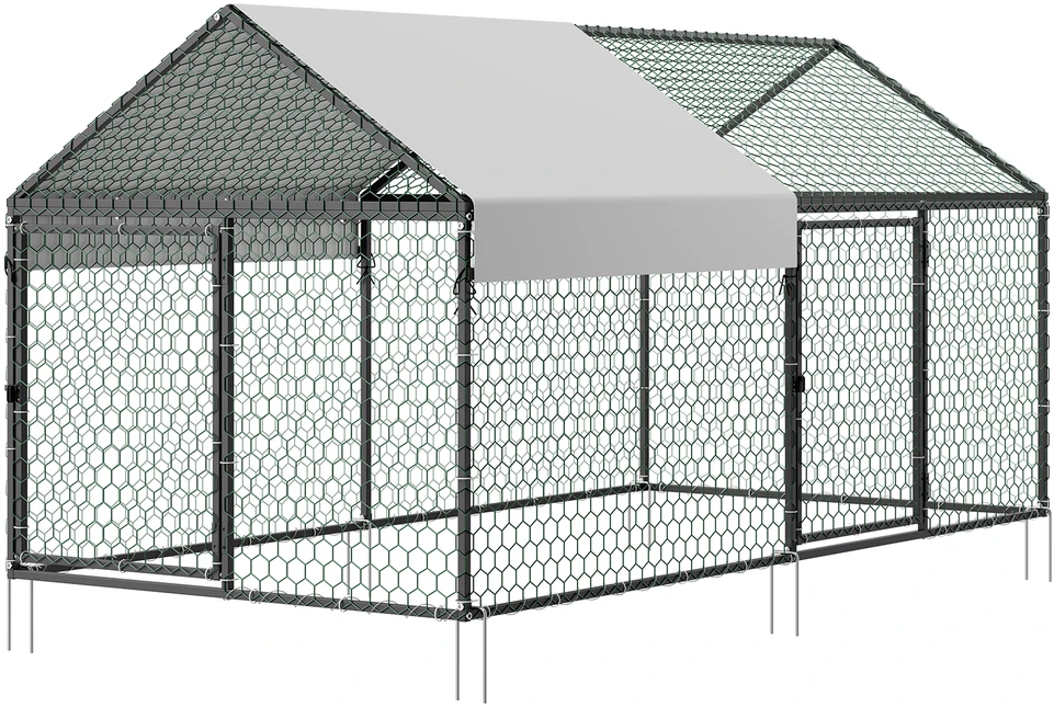 VEVOR Metalinis vištų aptvaras 4–6 vištoms, 1 x 2 x 1 m