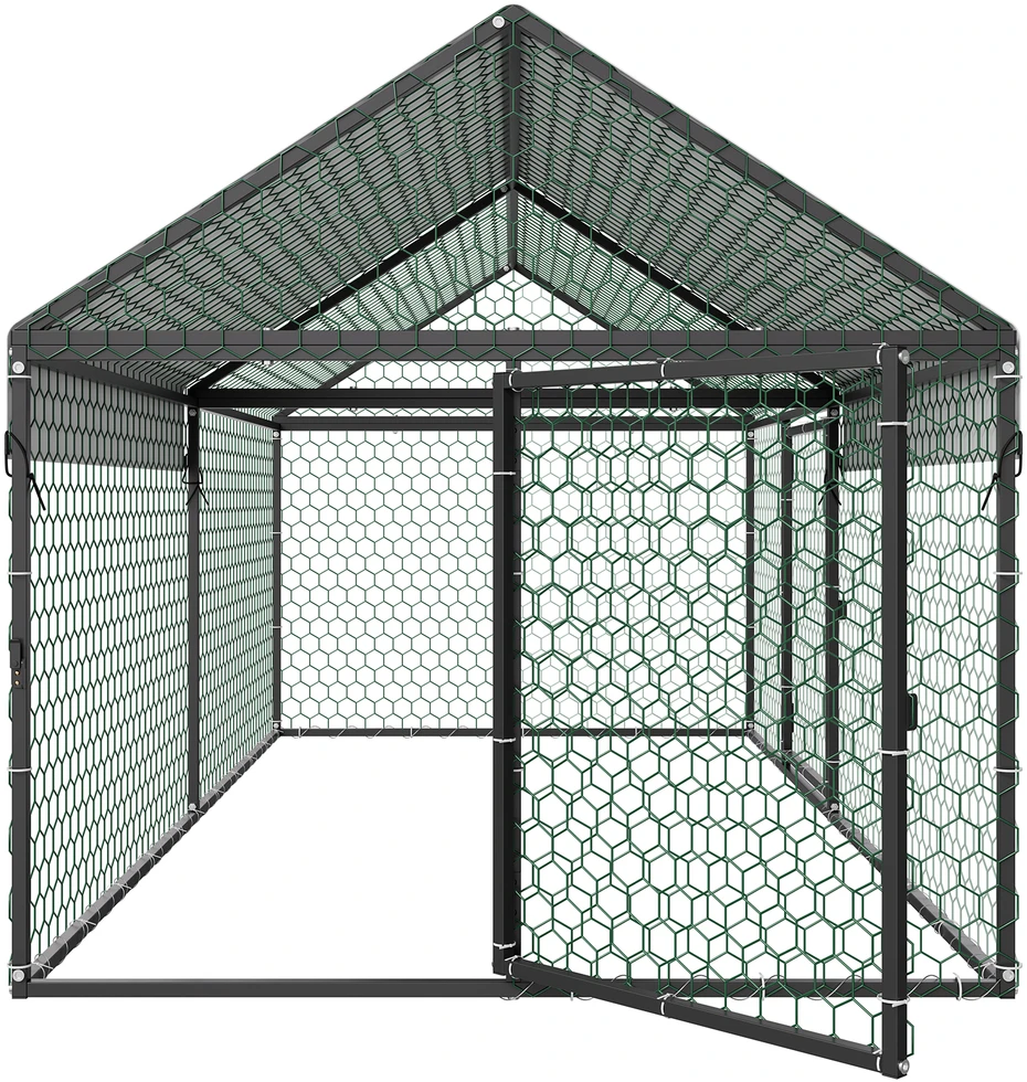 VEVOR Metalinis vištų aptvaras 4–6 vištoms, 1 x 2 x 1 m