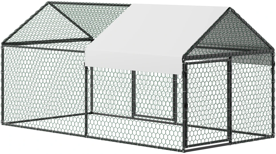 VEVOR Metalinis vištų aptvaras 4–6 vištoms, 1 x 2 x 1 m