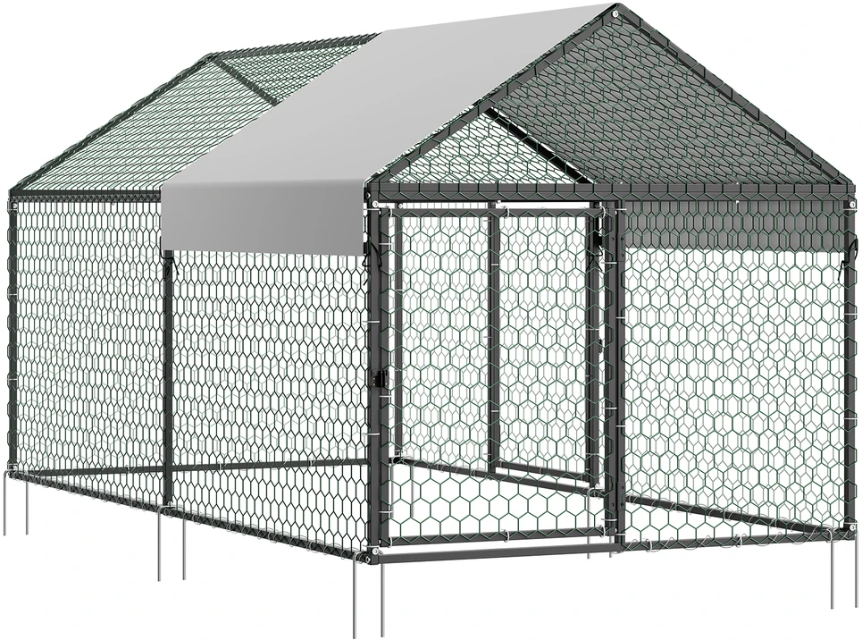 VEVOR Metalinis vištų aptvaras 4–6 vištoms, 1 x 2 x 1 m