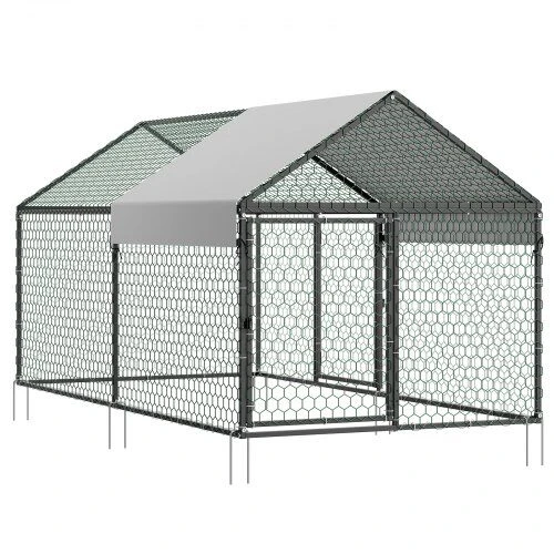 Vevor Vištidė 1x2x1 m metalinis vandeniui atsparus uždangalas dvigubos durys