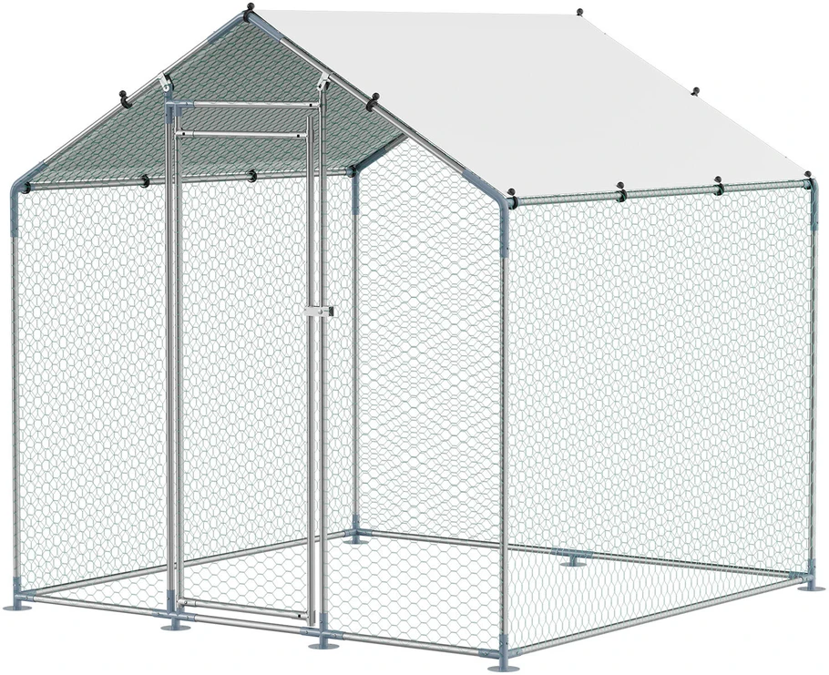 VEVOR Didelis metalinis vištų voljeras 2 x 2 x 2 m