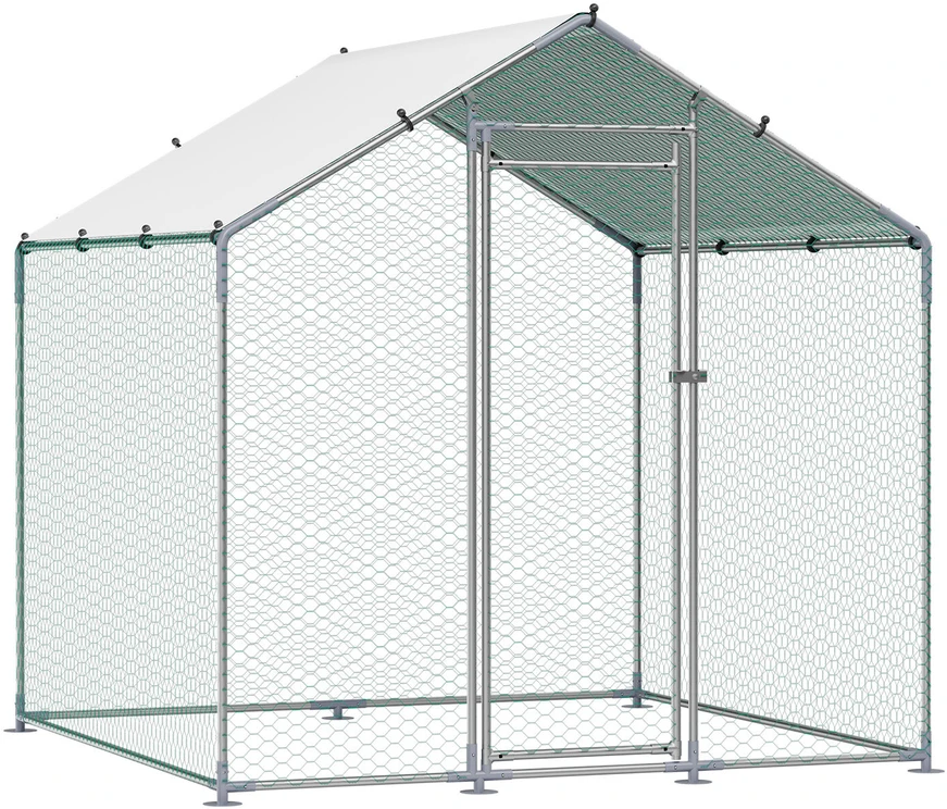VEVOR Didelis metalinis vištų voljeras 2 x 2 x 2 m