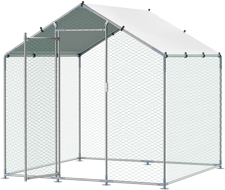 VEVOR Didelis metalinis vištų voljeras 2 x 2 x 2 m
