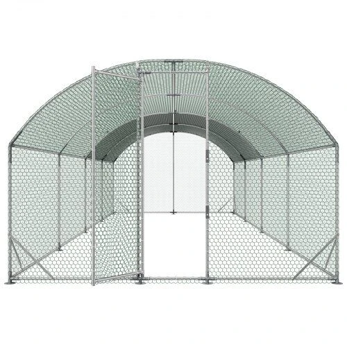 VEVOR Didelis metalinis vištidės voljeras 2,7 x 7,6 x 2 m