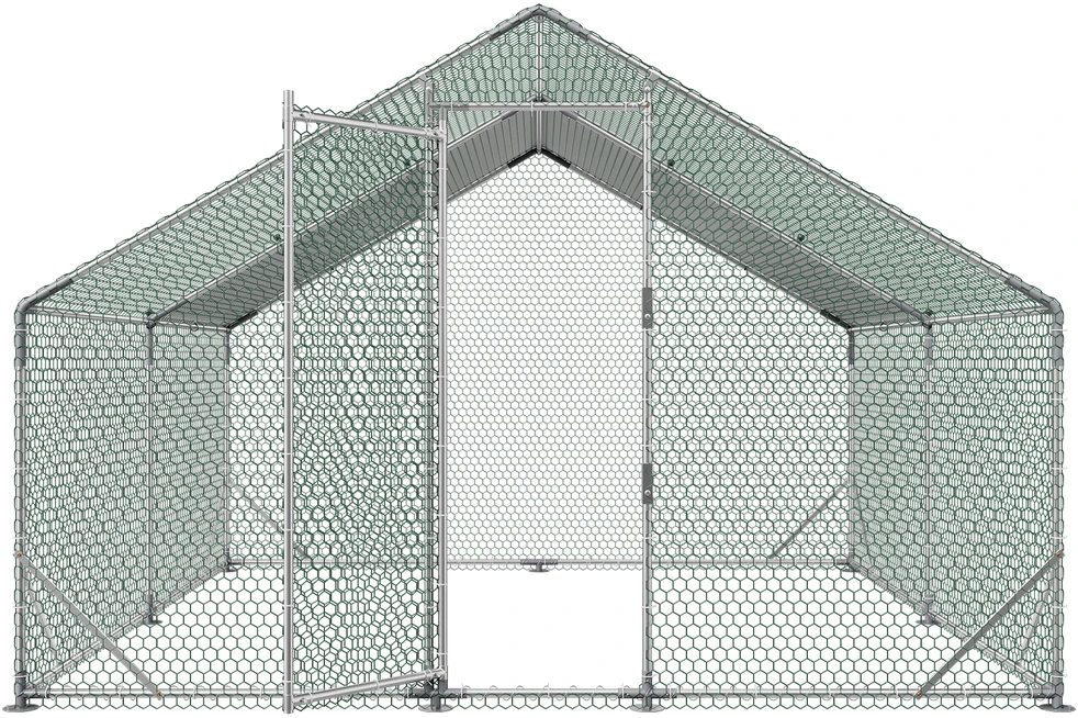 VEVOR Didelis metalinis vištidės voljeras 3 x 3 x 2 m