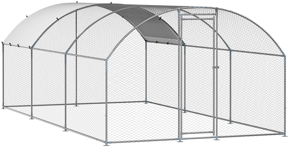 VEVOR Didelis metalinis vištidės aptvaras 3 x 6 x 2 m